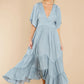 Never Austere Dusty Blue Midi Dress - qrack theme