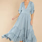 Never Austere Dusty Blue Midi Dress - qrack theme