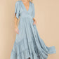 Never Austere Dusty Blue Midi Dress - qrack theme