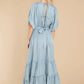 Never Austere Dusty Blue Midi Dress - qrack theme