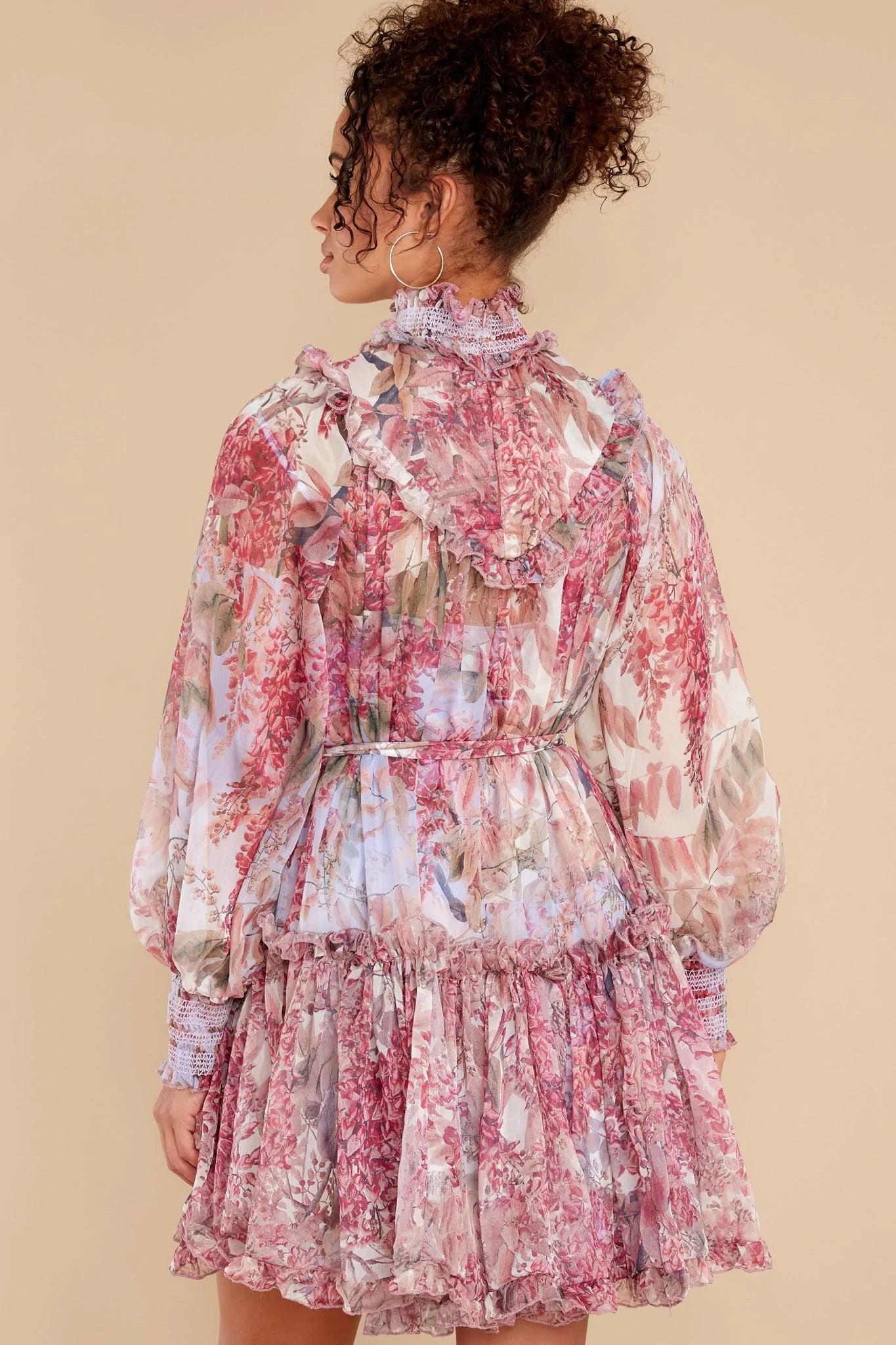 Beginning To Flourish Lavender Floral Print Dress - qrack theme