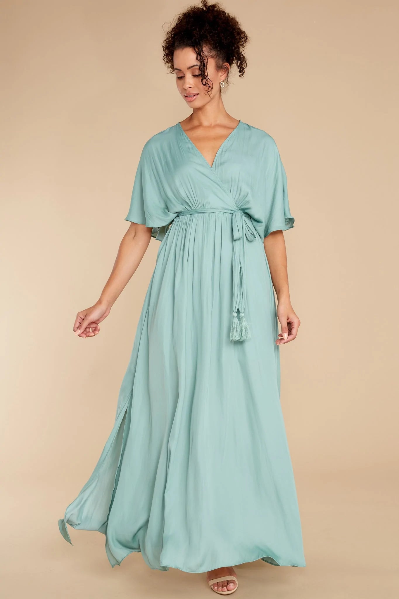 Cross My Heart Dusted Jade Maxi Dress - qrack theme