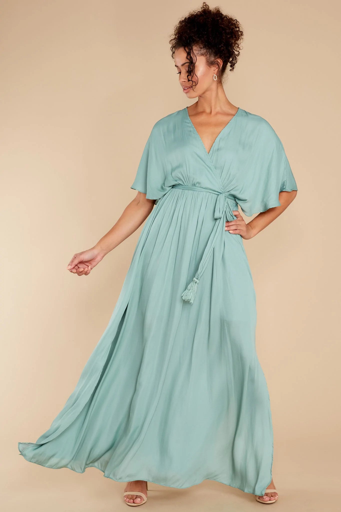 Cross My Heart Dusted Jade Maxi Dress - qrack theme
