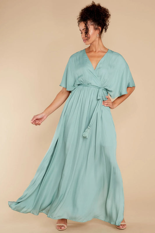 Cross My Heart Dusted Jade Maxi Dress - qrack theme