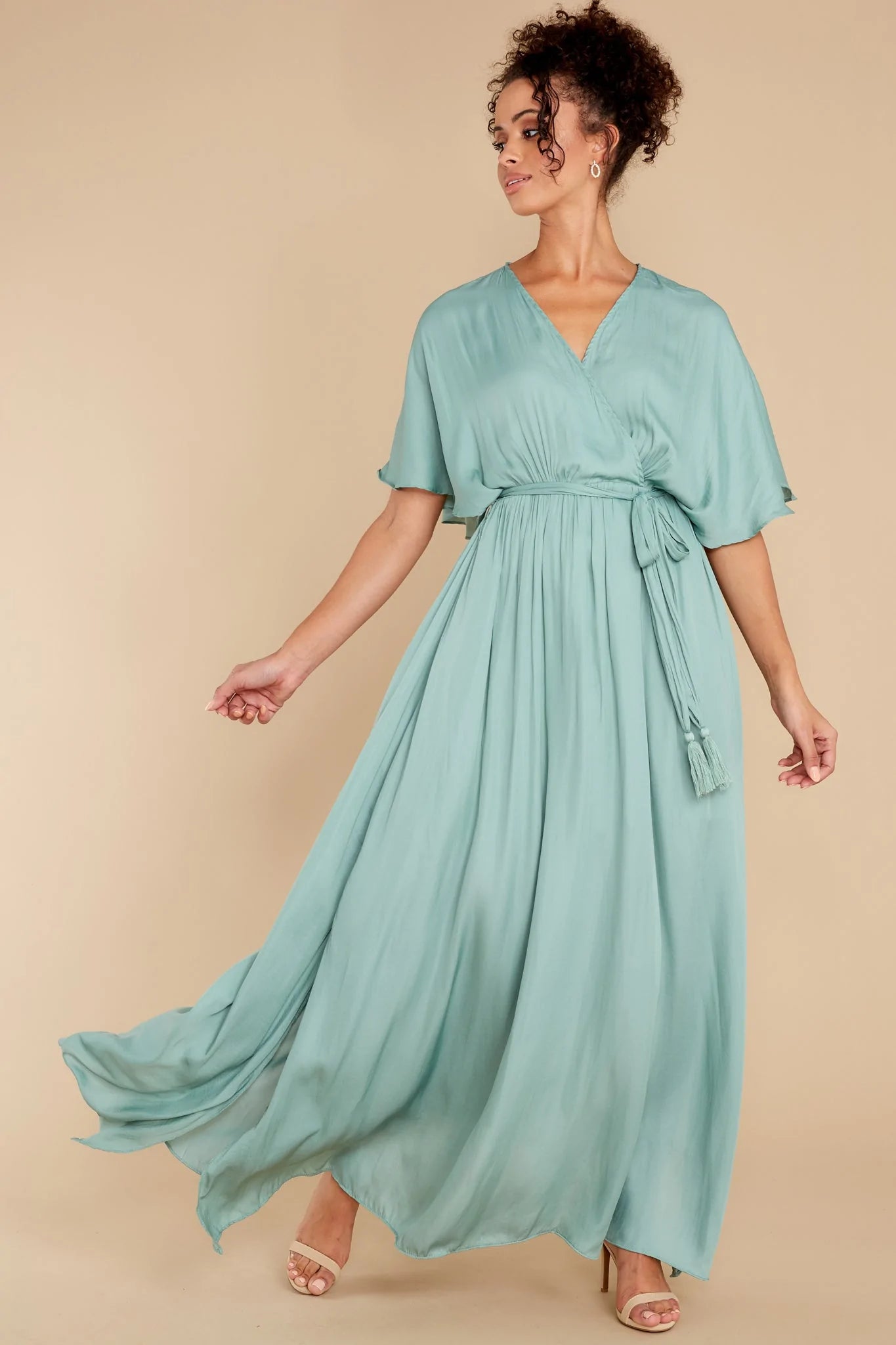 Cross My Heart Dusted Jade Maxi Dress - qrack theme