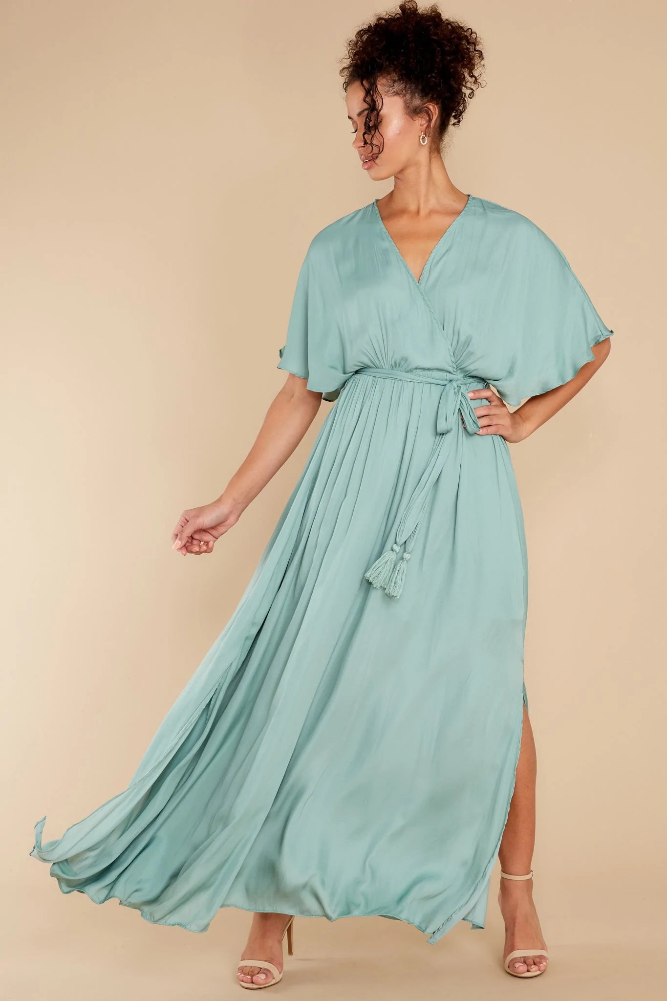Cross My Heart Dusted Jade Maxi Dress - qrack theme