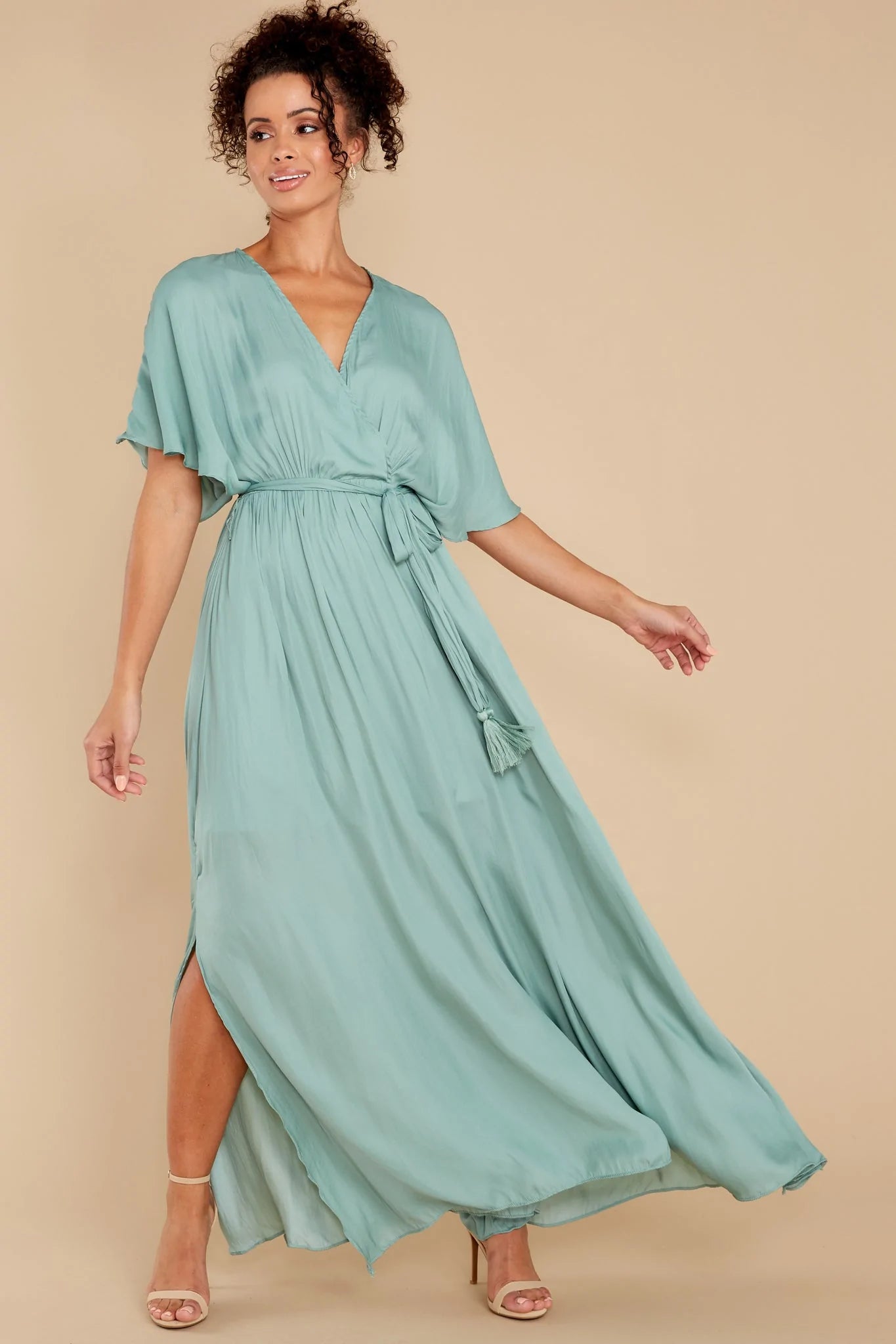Cross My Heart Dusted Jade Maxi Dress - qrack theme