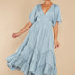 Never Austere Dusty Blue Midi Dress - qrack theme