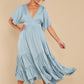Never Austere Dusty Blue Midi Dress - qrack theme
