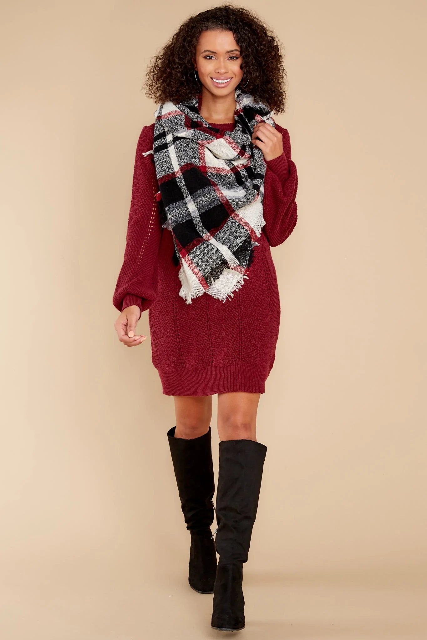 Pull Me Closer Wine Sweater Dress - qrack theme
