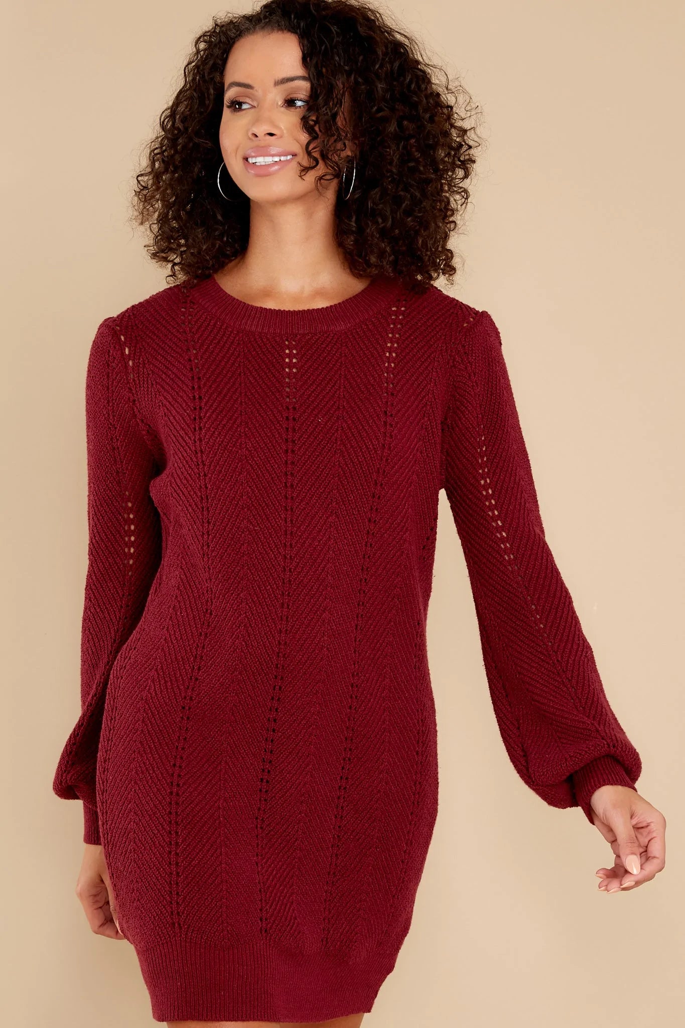 Pull Me Closer Wine Sweater Dress - qrack theme