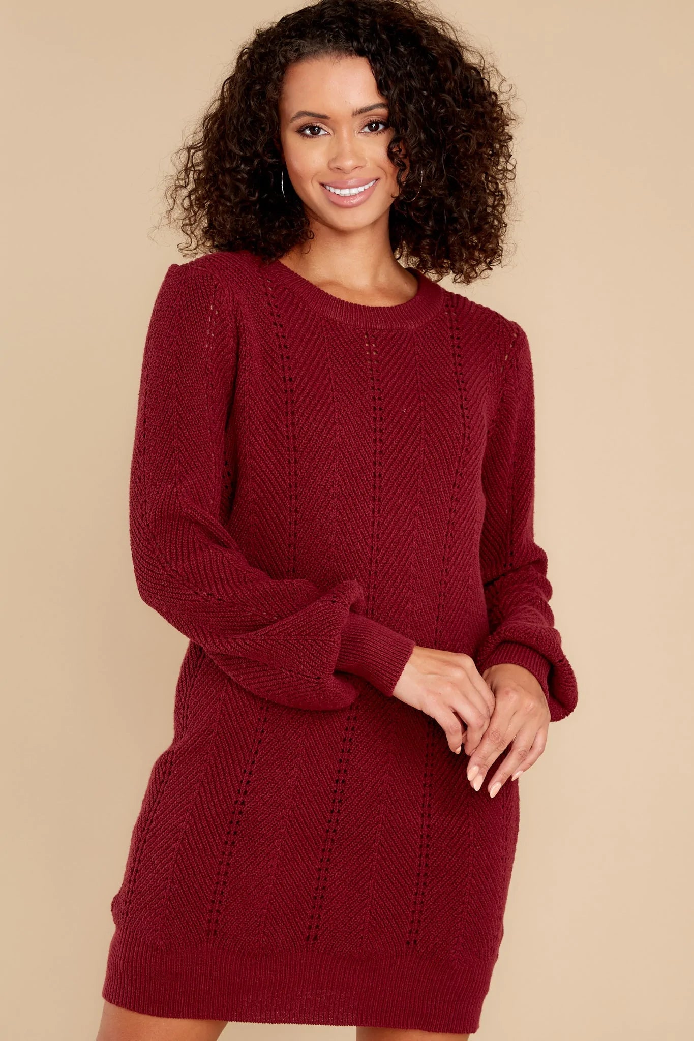 Pull Me Closer Wine Sweater Dress - qrack theme