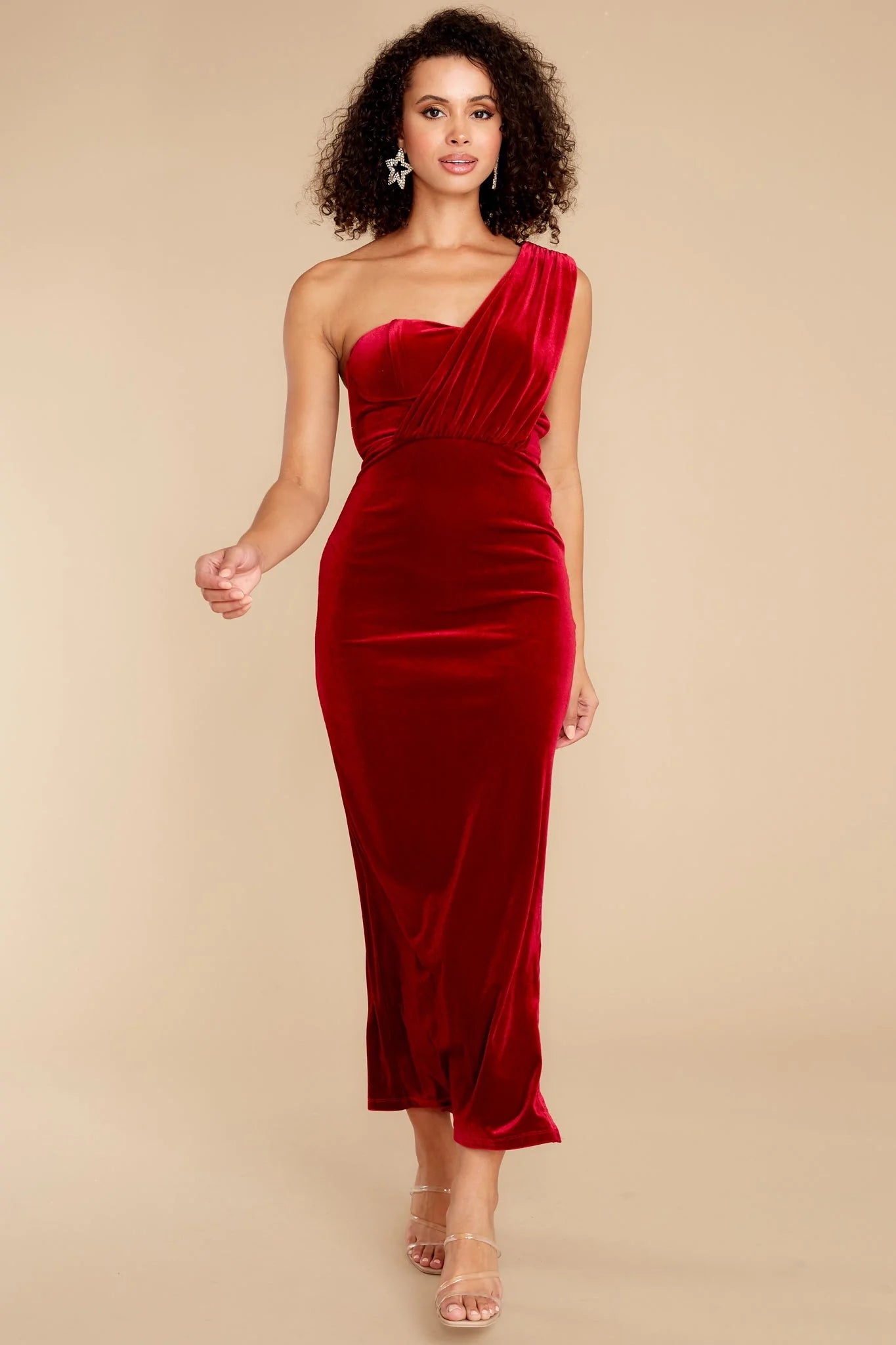 Flawless Beauty Red Velvet Maxi Dress - qrack theme