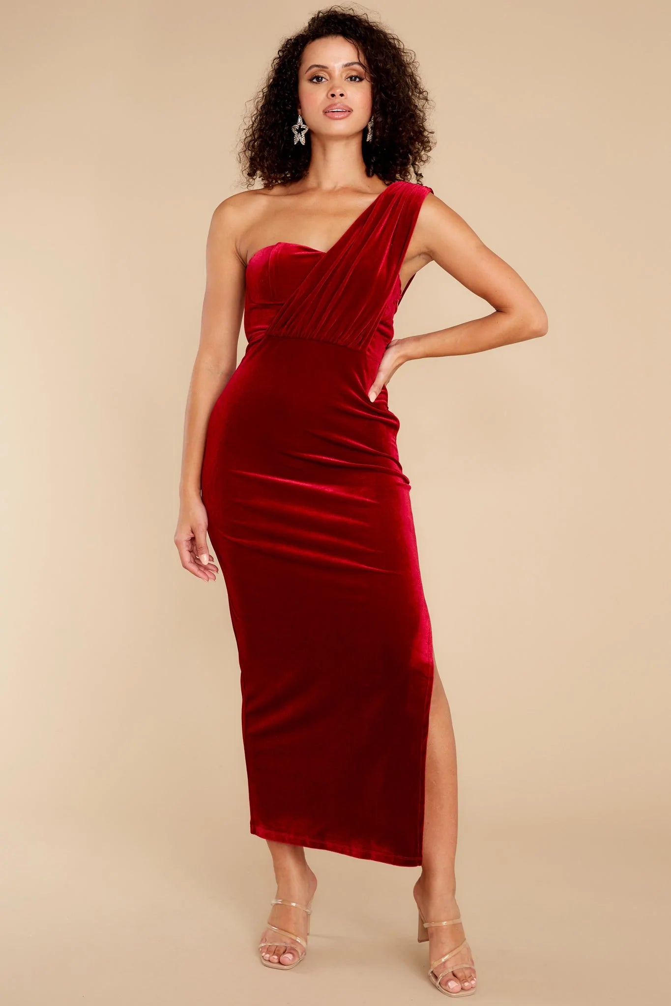 Flawless Beauty Red Velvet Maxi Dress - qrack theme