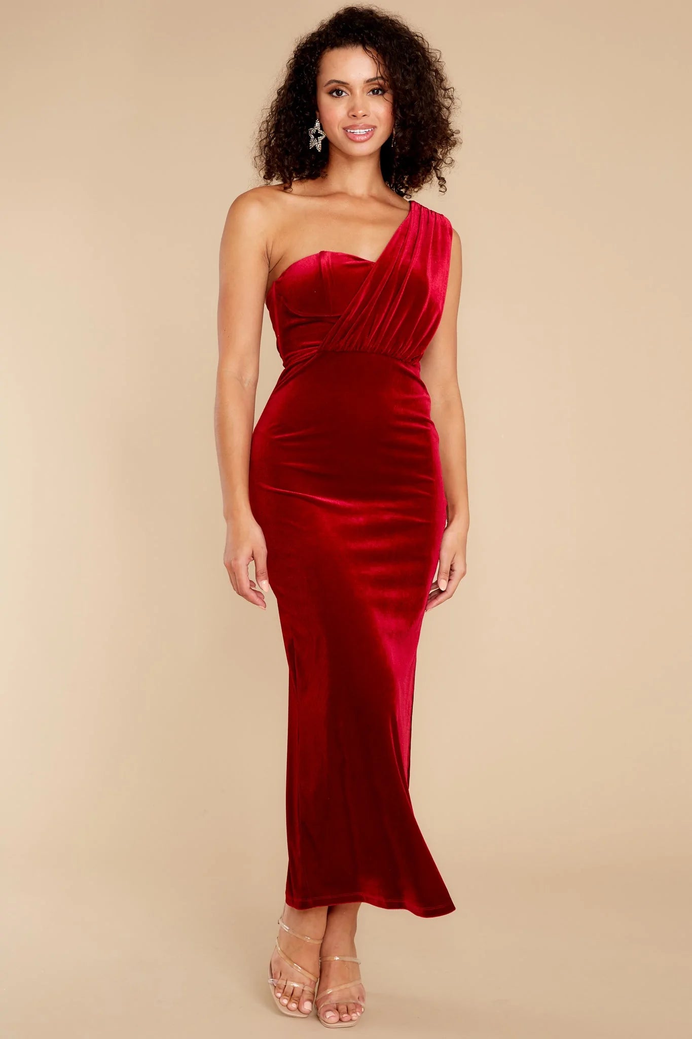 Flawless Beauty Red Velvet Maxi Dress - qrack theme