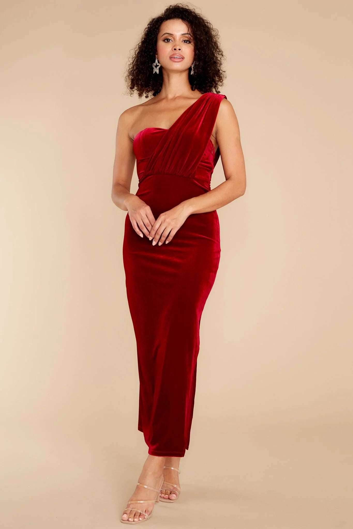 Flawless Beauty Red Velvet Maxi Dress - qrack theme