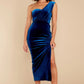 Flawless Beauty Royal Blue Velvet Maxi Dress - qrack theme