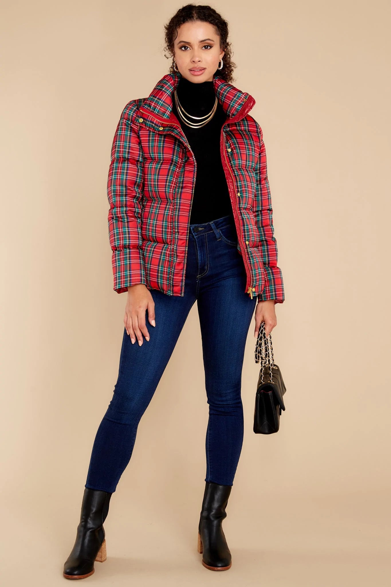 Cole Tartan Plaid Puffer Coat - qrack theme