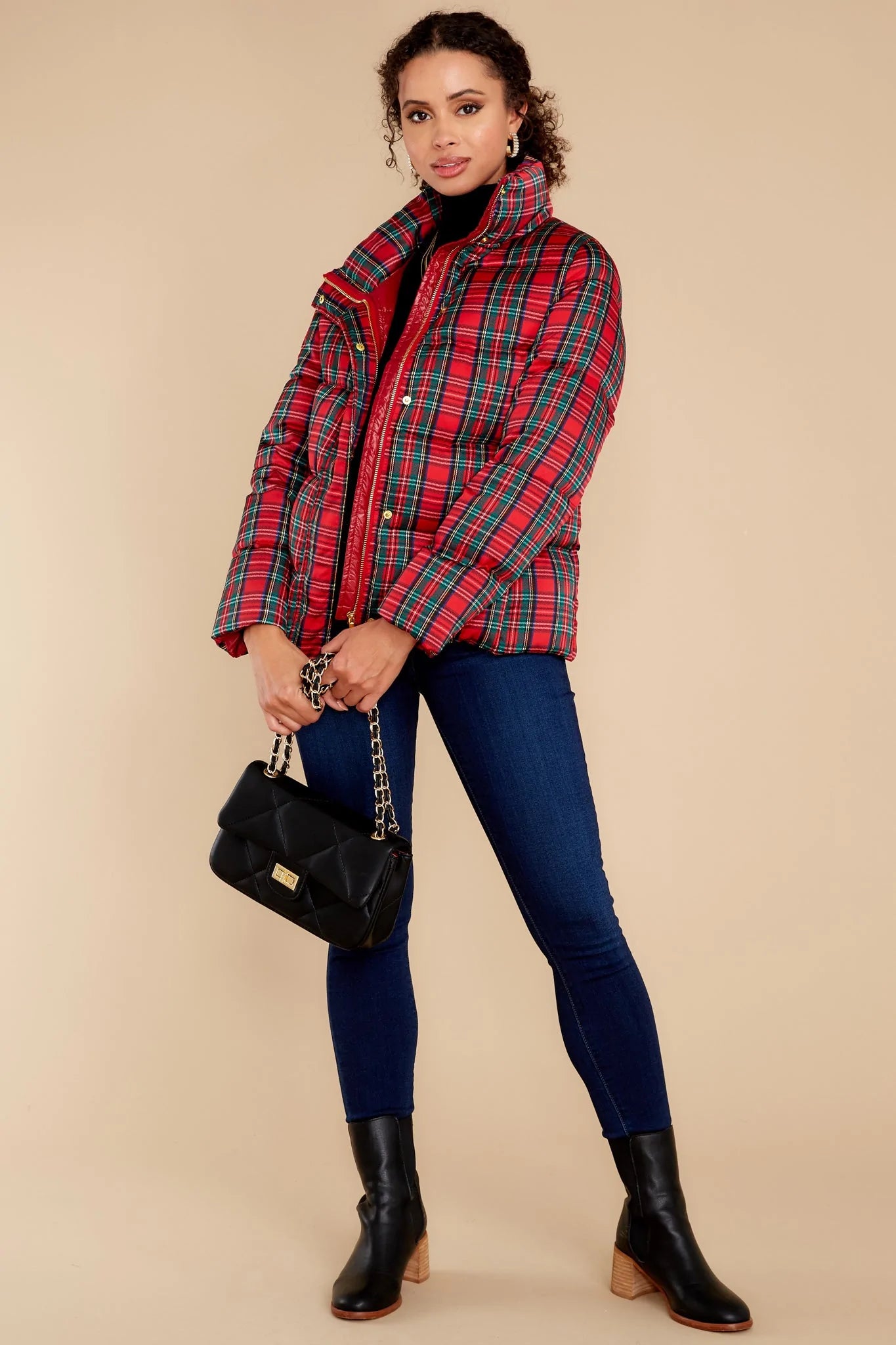 Cole Tartan Plaid Puffer Coat - qrack theme