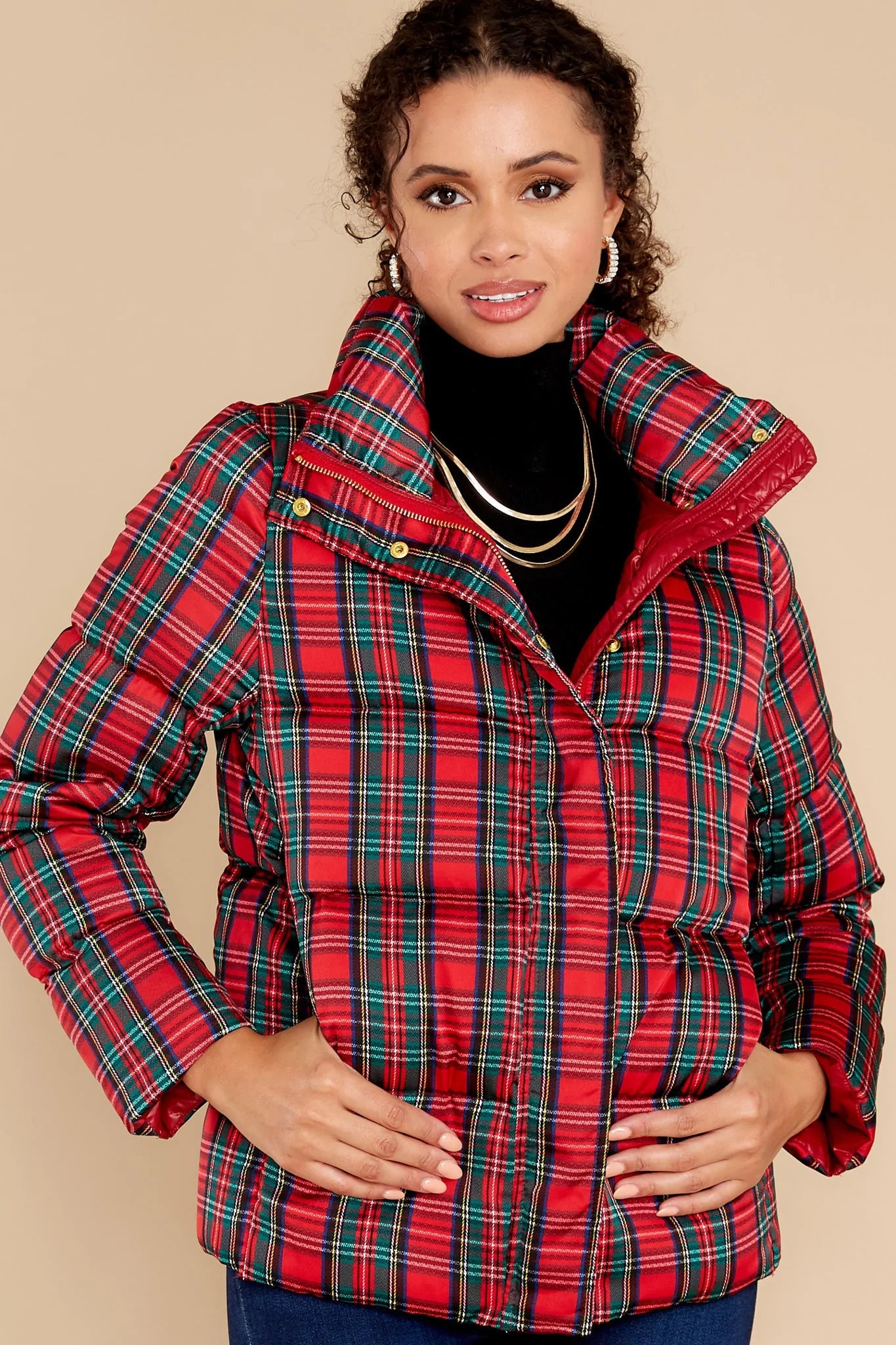 Cole Tartan Plaid Puffer Coat - qrack theme