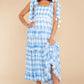 Berenice Blue Gingham Long Dress - qrack theme