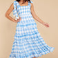 Berenice Blue Gingham Long Dress - qrack theme