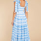 Berenice Blue Gingham Long Dress - qrack theme
