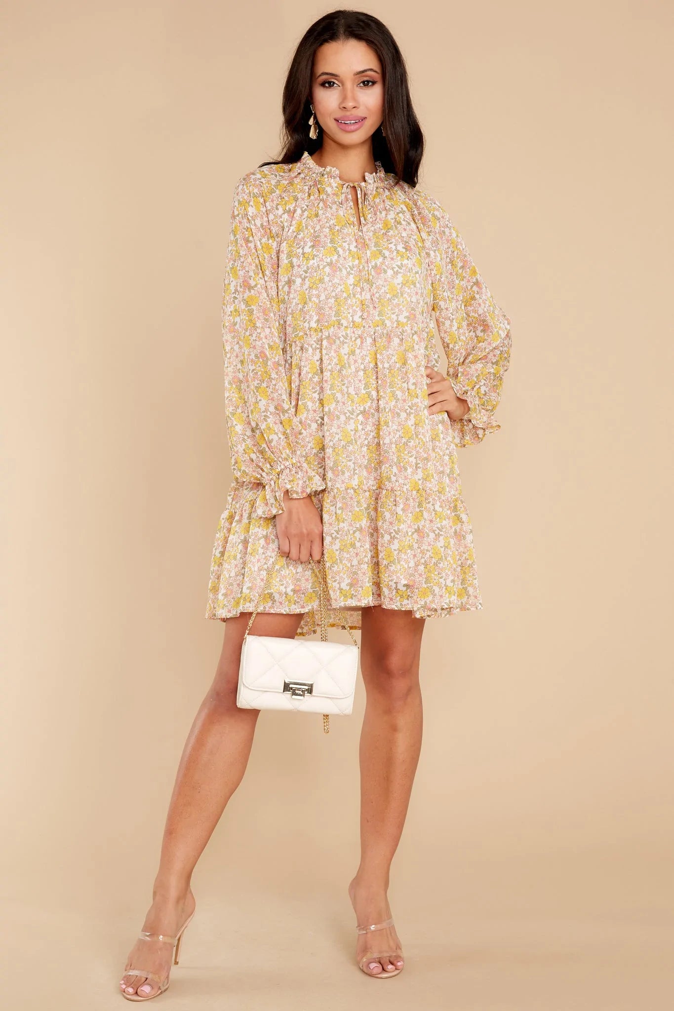 Feeling Loved Yellow Multi Floral Print Dress - qrack theme