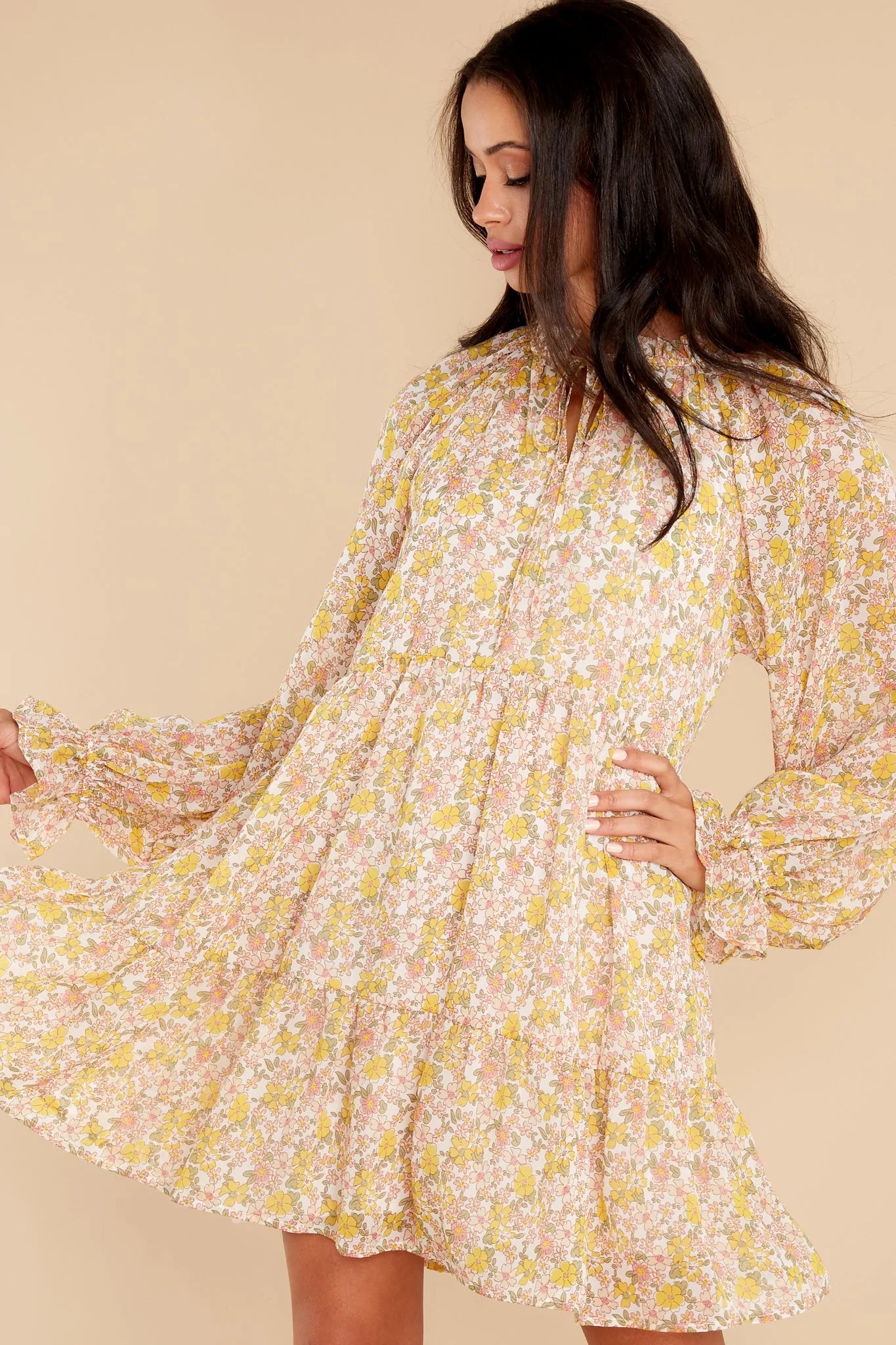Feeling Loved Yellow Multi Floral Print Dress - qrack theme