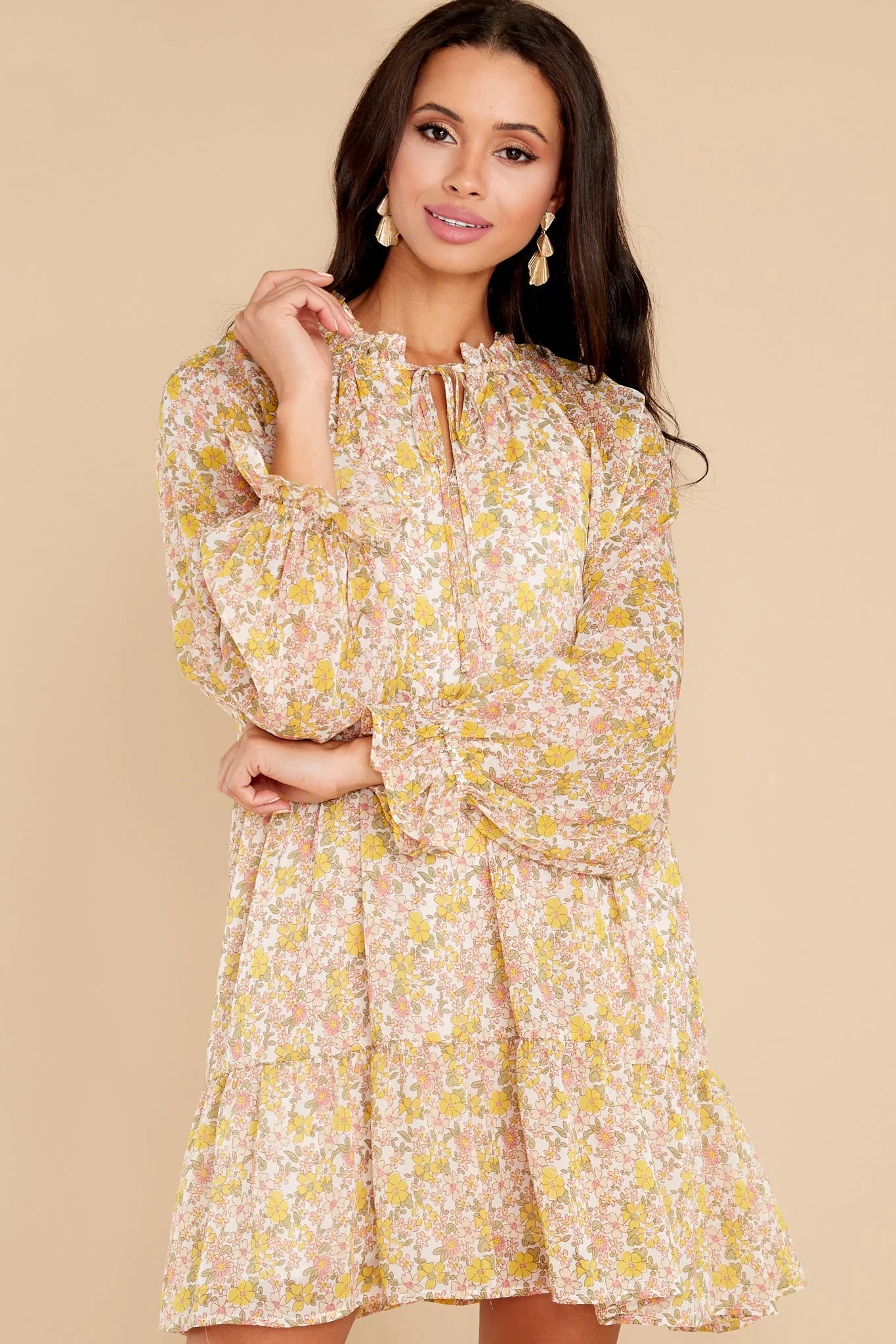 Feeling Loved Yellow Multi Floral Print Dress - qrack theme