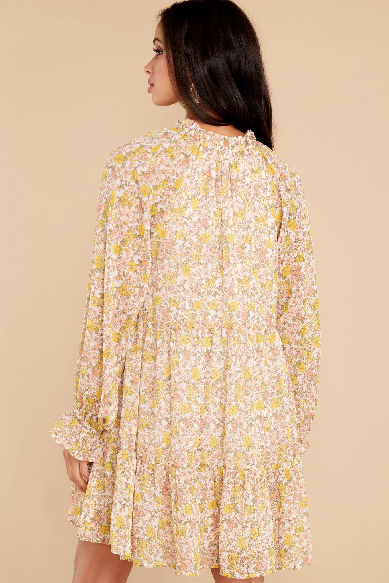 Feeling Loved Yellow Multi Floral Print Dress - qrack theme