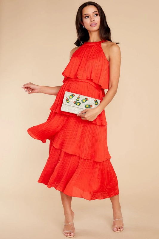 Feeling Groovy Red Midi Dress - qrack theme