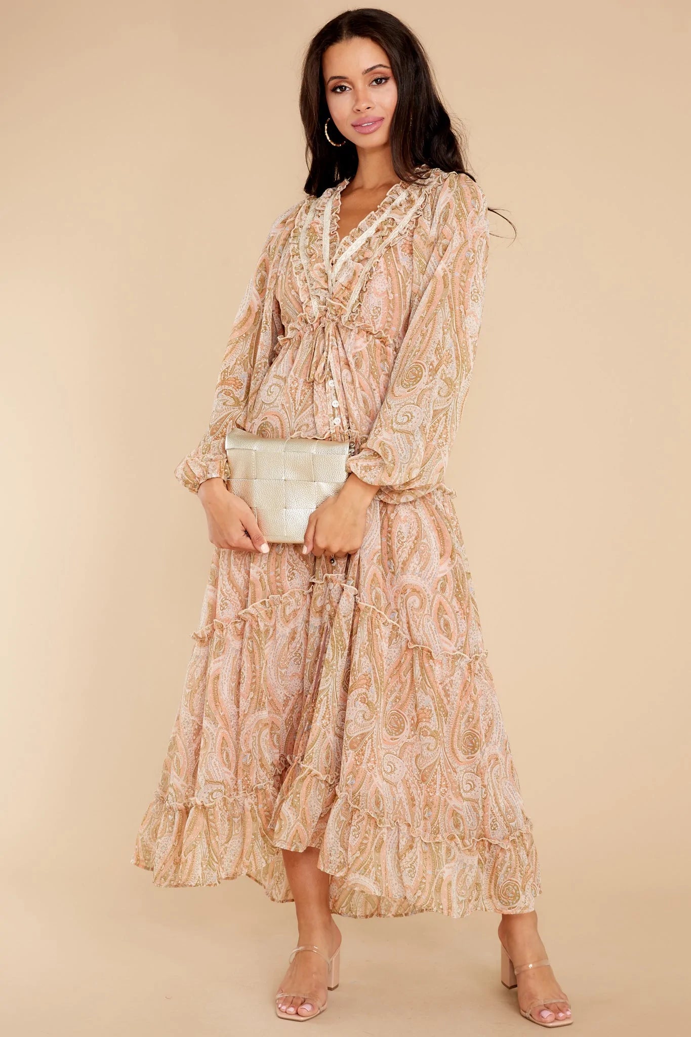 Entirely Yours Brown Multi Print Maxi Dress - qrack theme