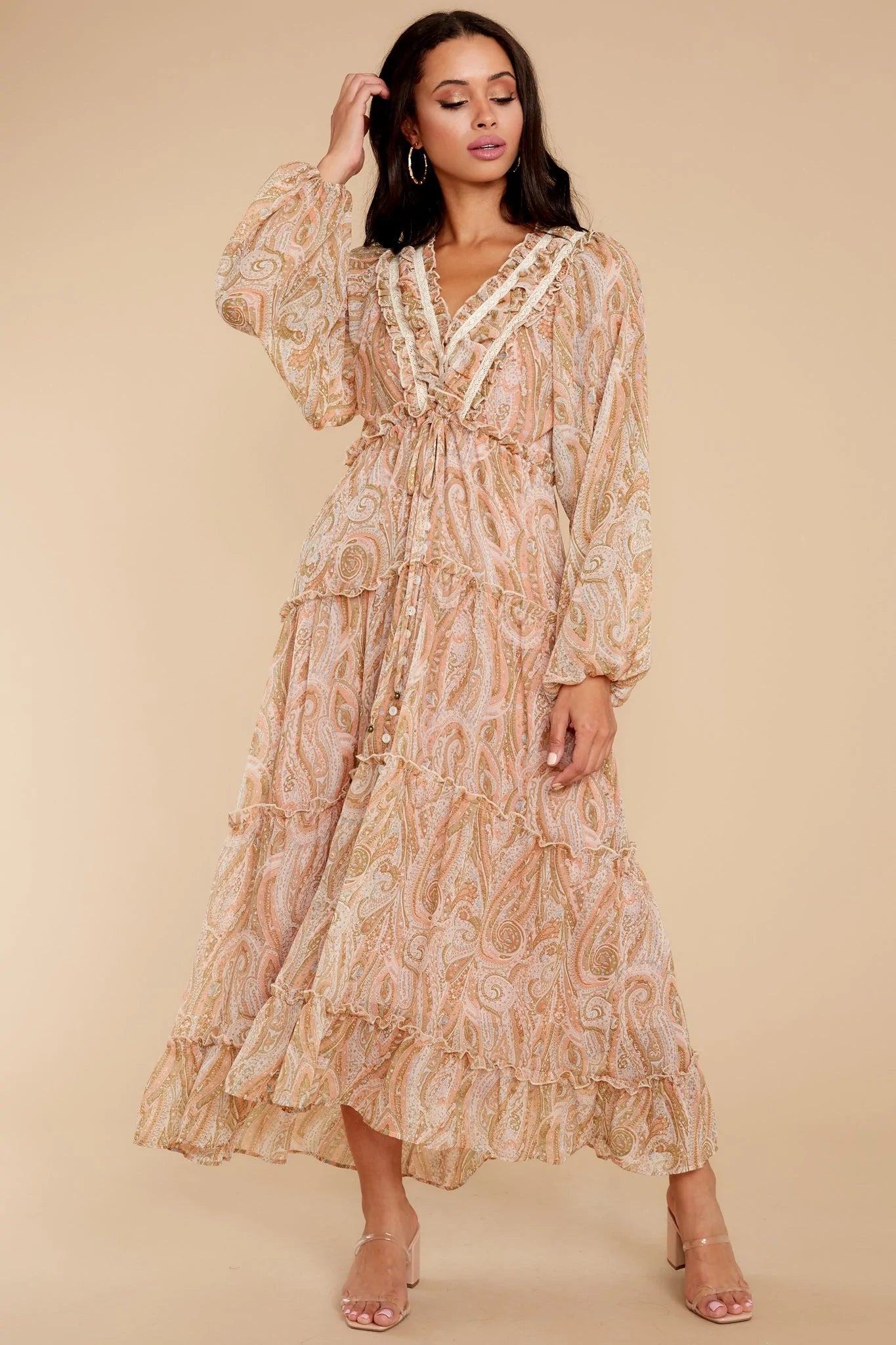 Entirely Yours Brown Multi Print Maxi Dress - qrack theme