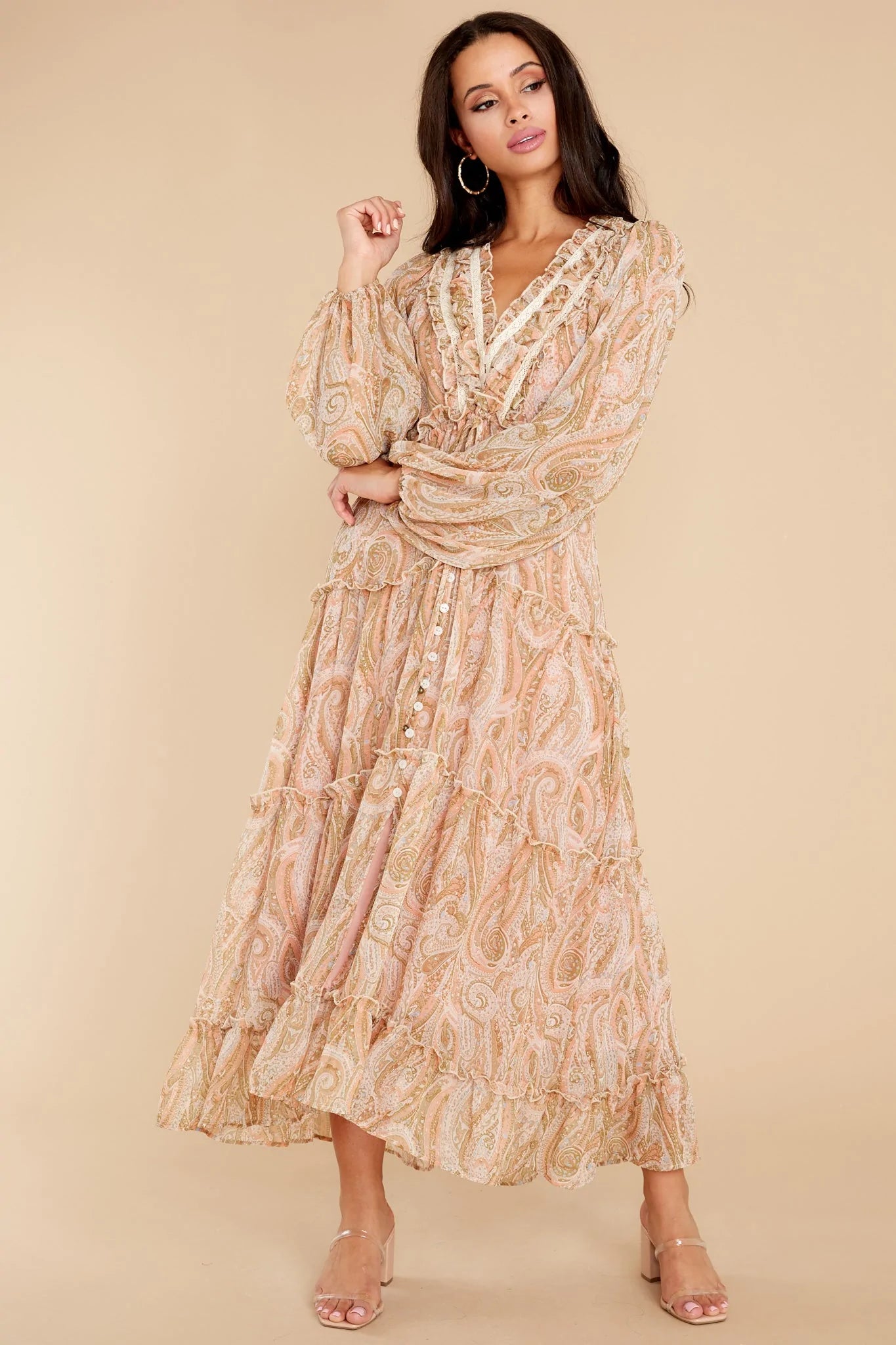 Entirely Yours Brown Multi Print Maxi Dress - qrack theme