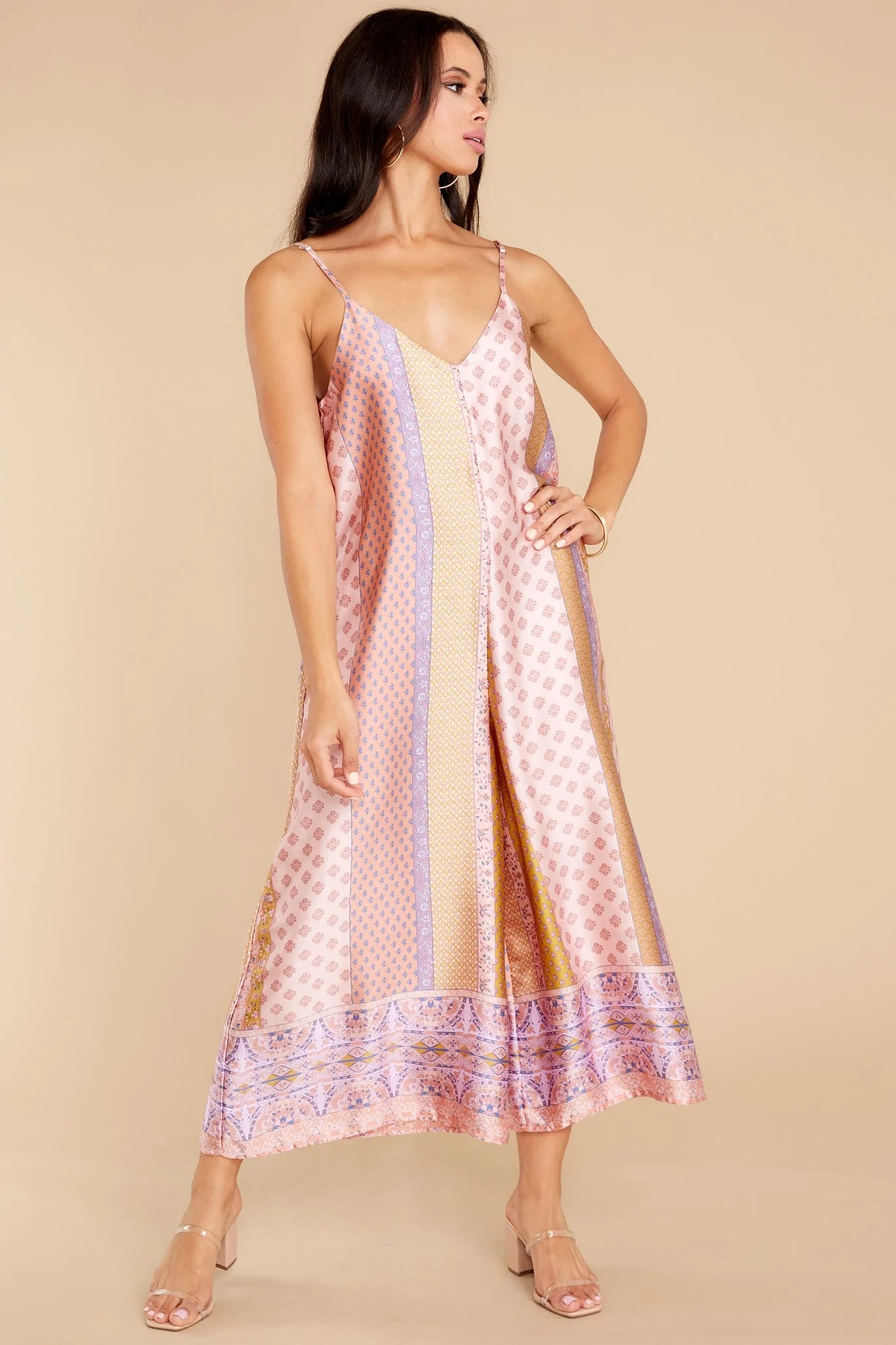 Going Abroad Light Pink Multi Print Jumpsuit - qrack theme