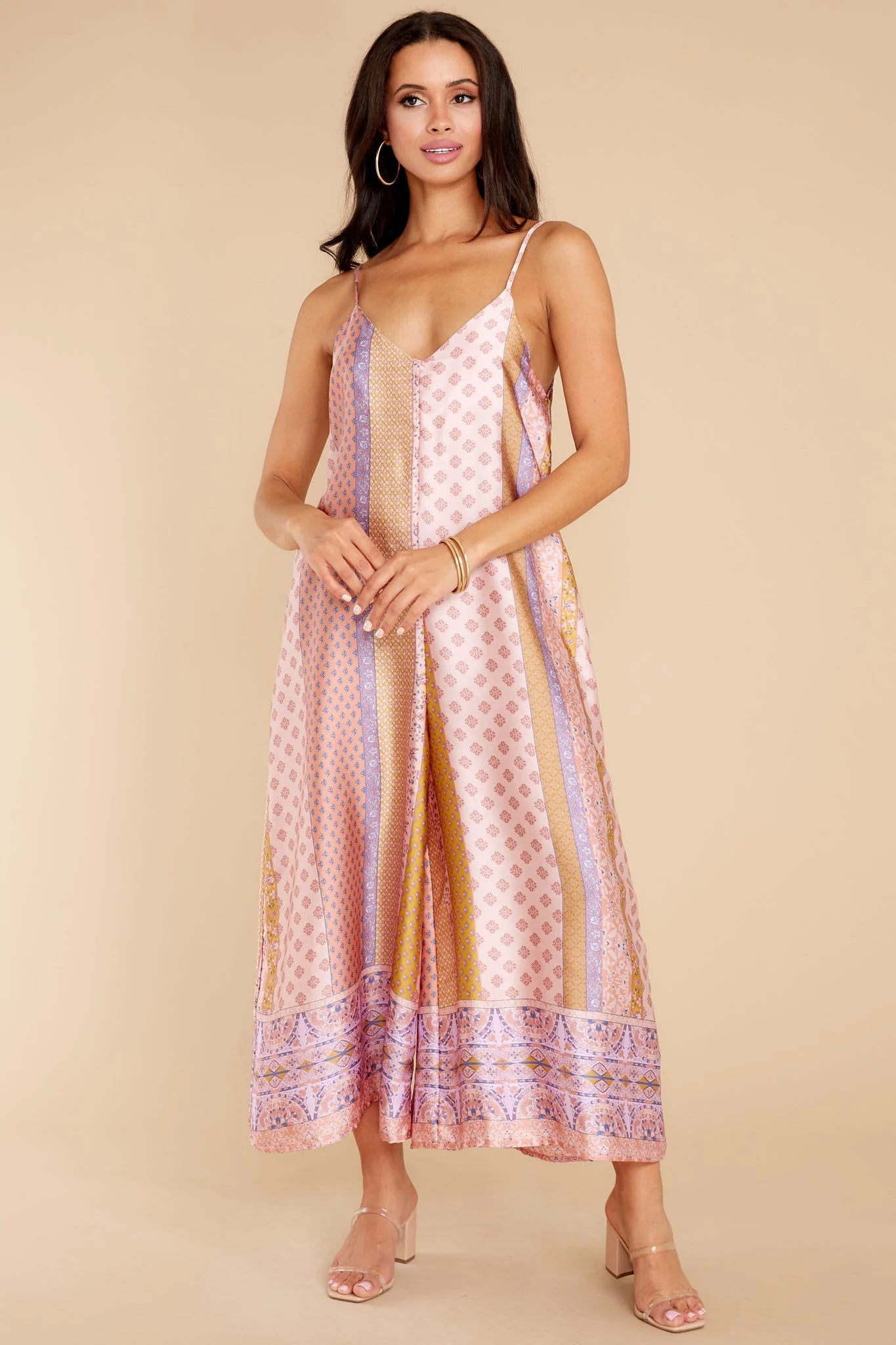 Going Abroad Light Pink Multi Print Jumpsuit - qrack theme