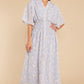 Such A Vision Dusty Blue Floral Print Midi Dress - qrack theme