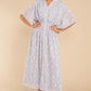 Such A Vision Dusty Blue Floral Print Midi Dress - qrack theme