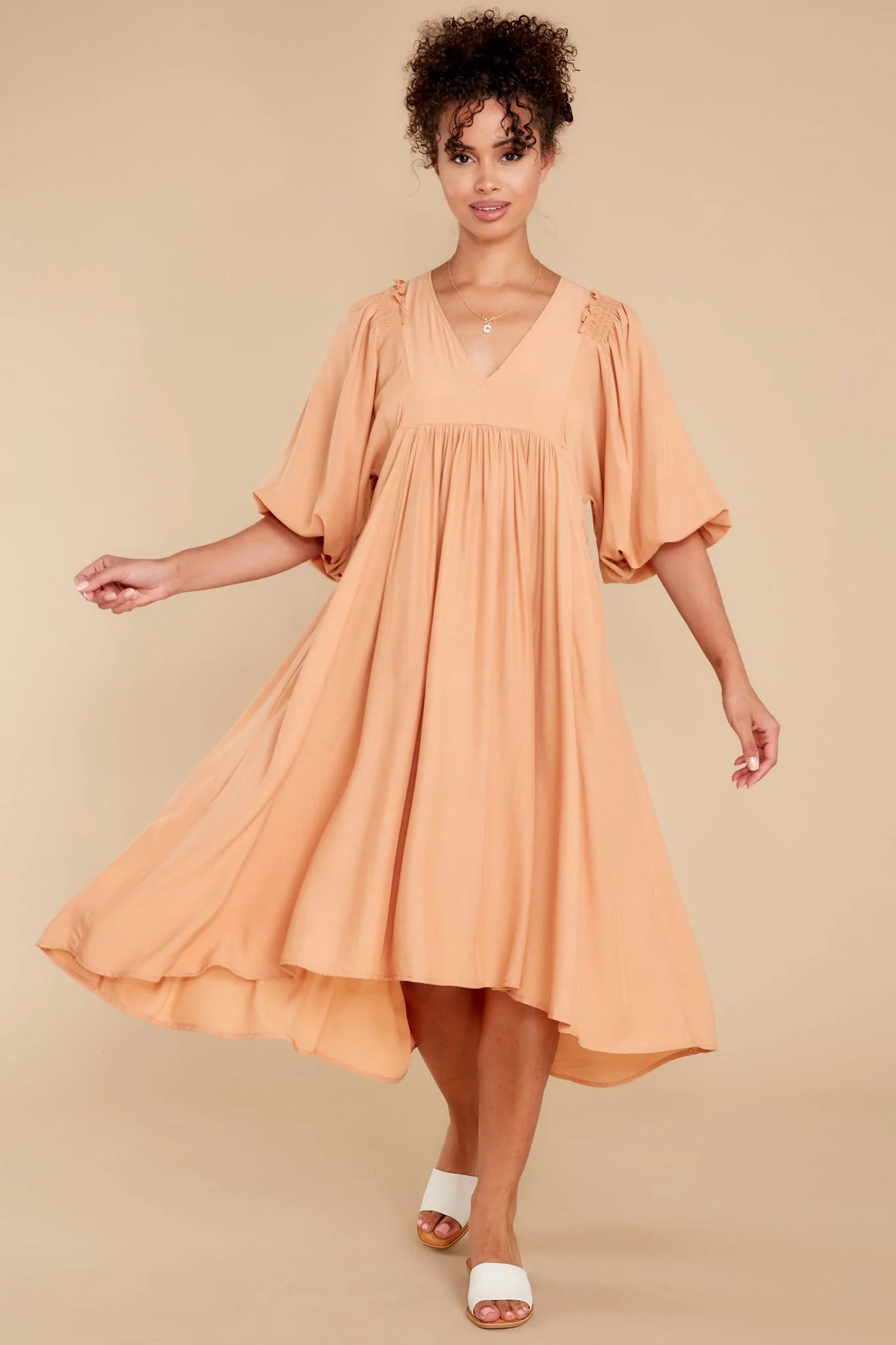 Sweet Interlude Apricot High-Low Dress - qrack theme