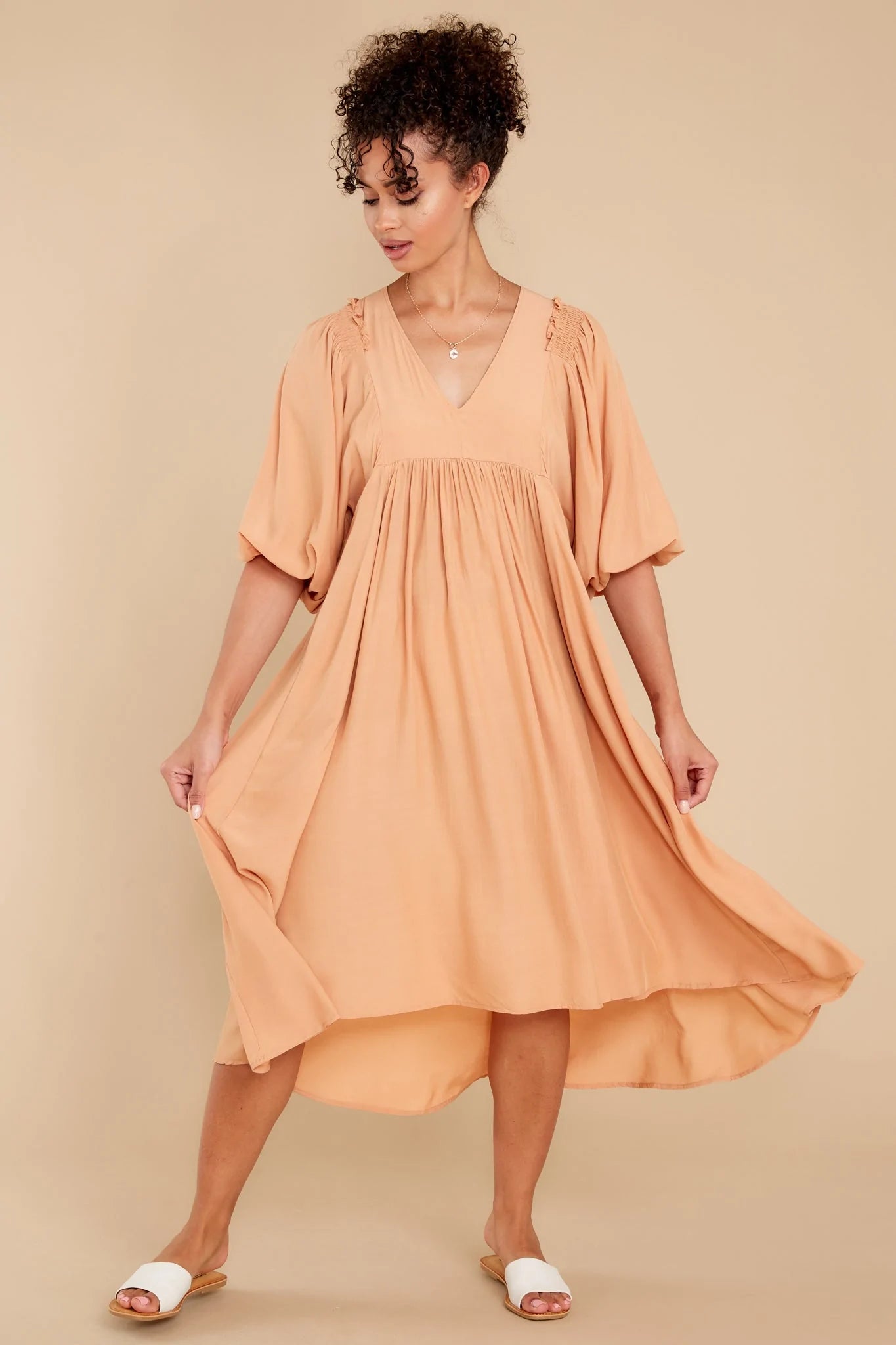 Sweet Interlude Apricot High-Low Dress - qrack theme