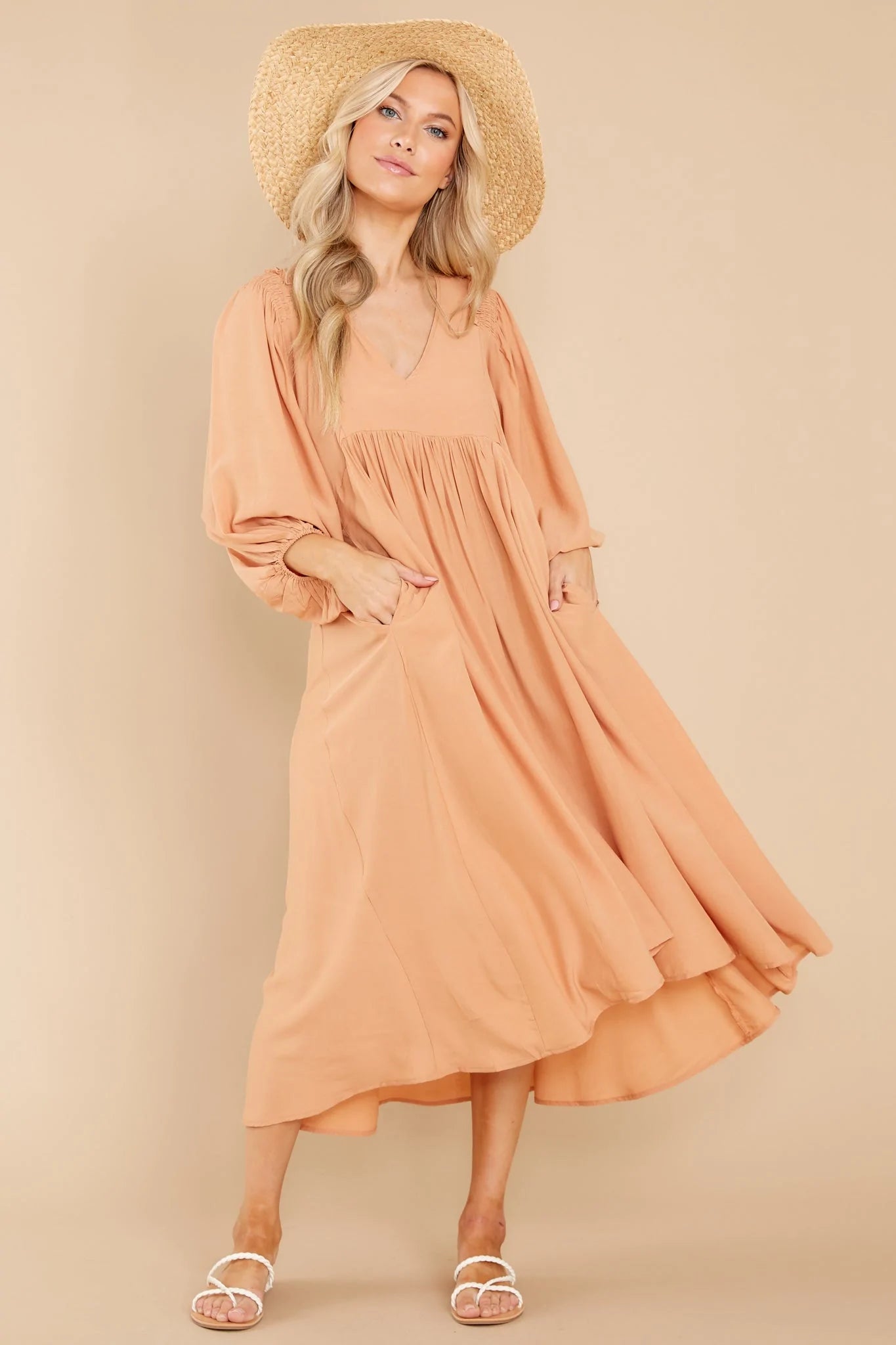 Sweet Interlude Apricot High-Low Dress - qrack theme