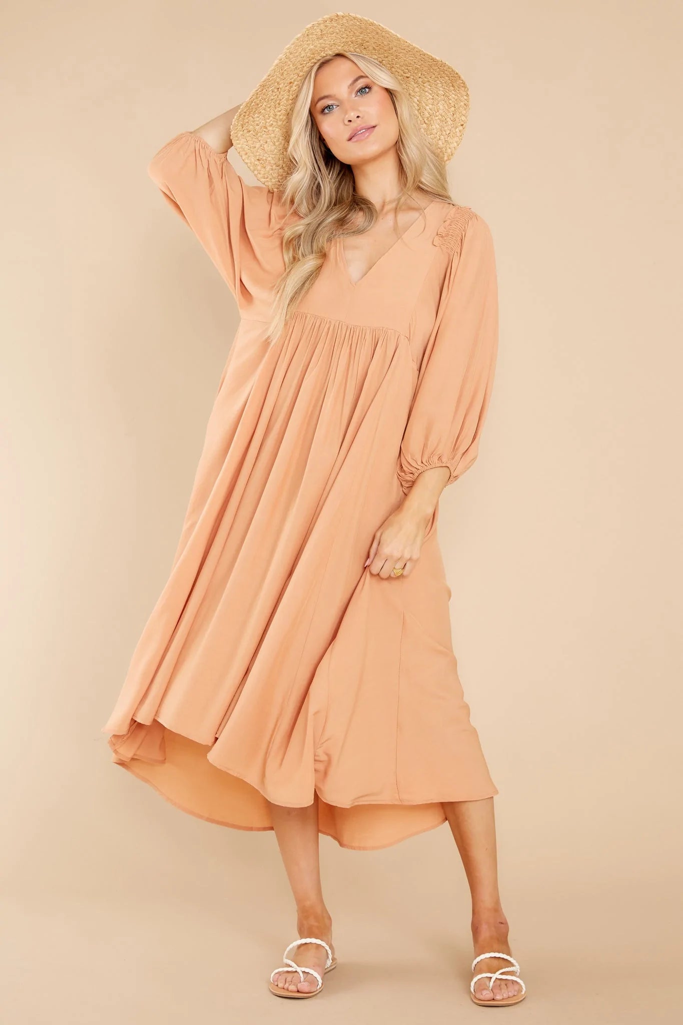 Sweet Interlude Apricot High-Low Dress - qrack theme