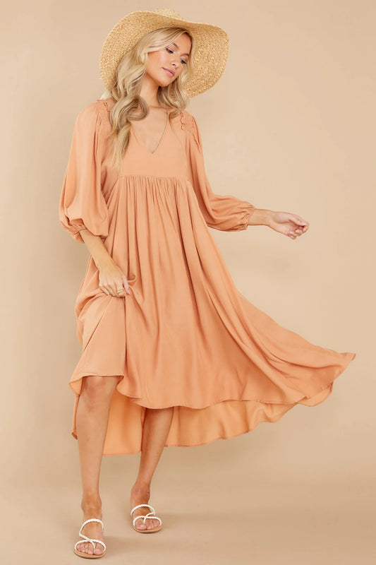 Sweet Interlude Apricot High-Low Dress - qrack theme