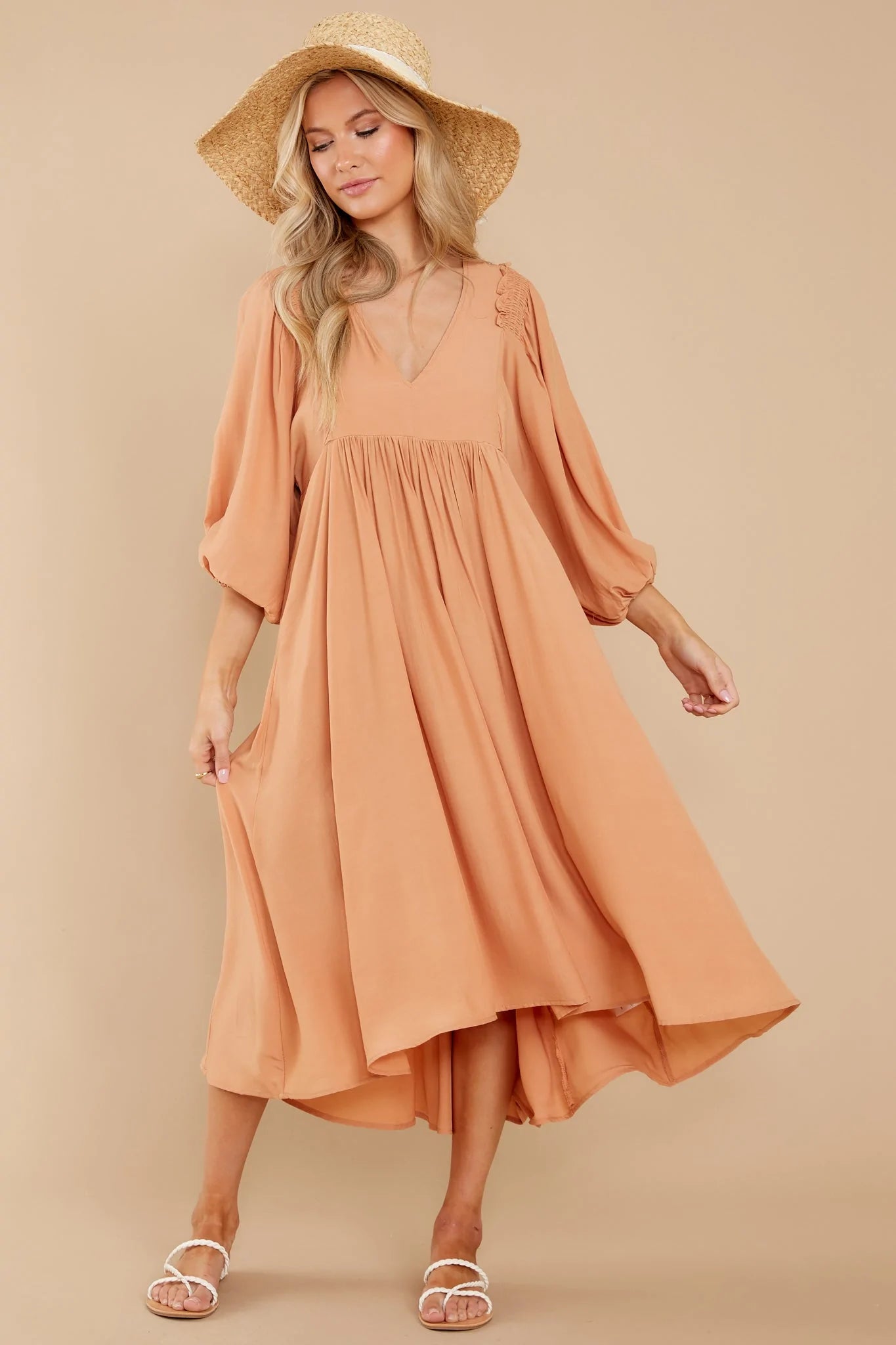 Sweet Interlude Apricot High-Low Dress - qrack theme
