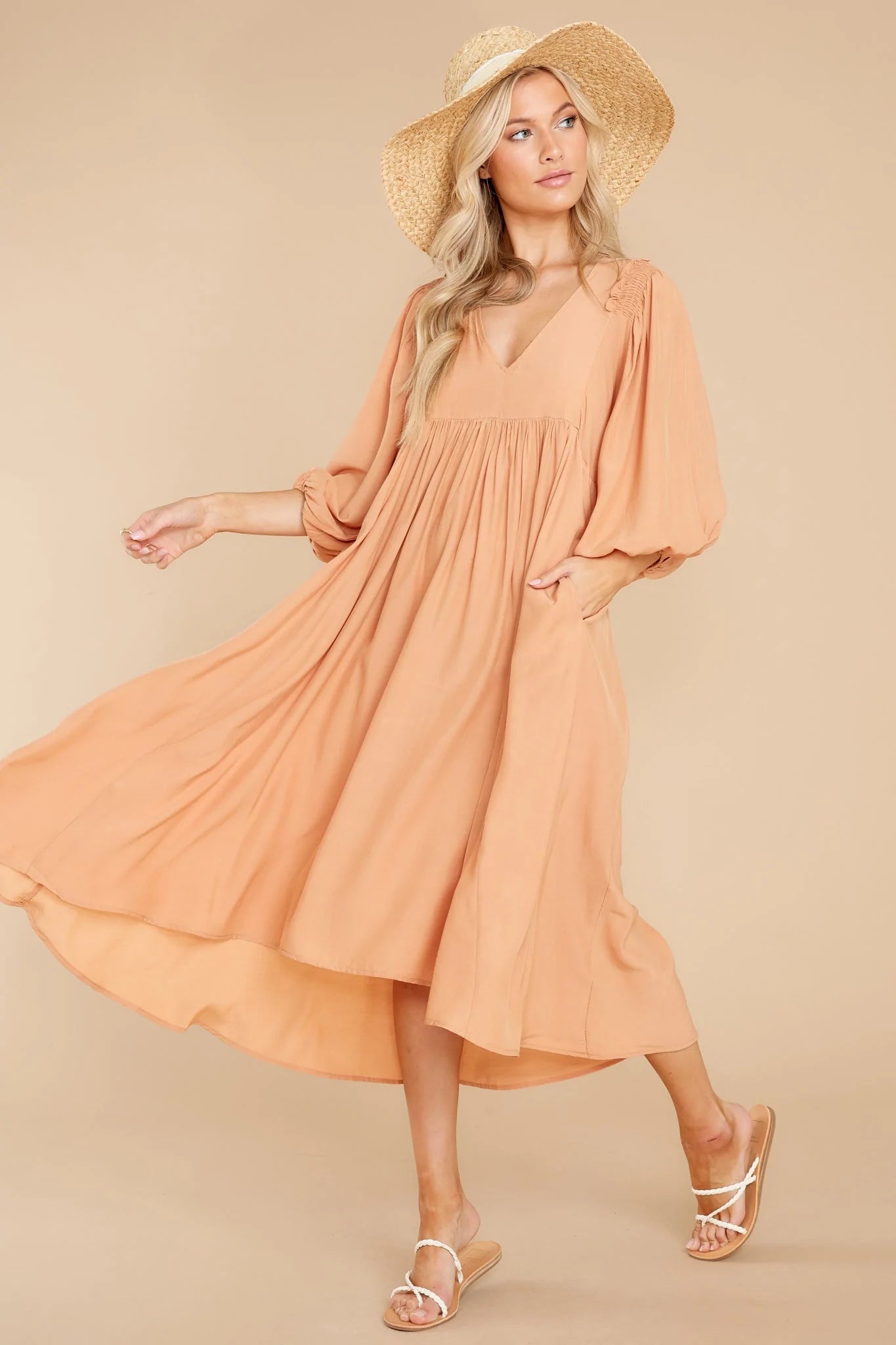 Sweet Interlude Apricot High-Low Dress - qrack theme