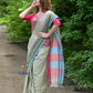Traditional Patteda Anchu Ilkal Handloom Saree~ Gage Green With Multicolor Border - qrack theme