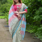 Traditional Patteda Anchu Ilkal Handloom Saree~ Gage Green With Multicolor Border - qrack theme