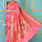 EXCLUSIVE! Traditional Pretty Powder Peach Pure Silk Double Pallu Paithani With Designer Peacocks Pallu - qrack theme