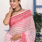 PREMIUM! Red- White Jamdhani Cotton Saree With Beautiful Pallu* - qrack theme